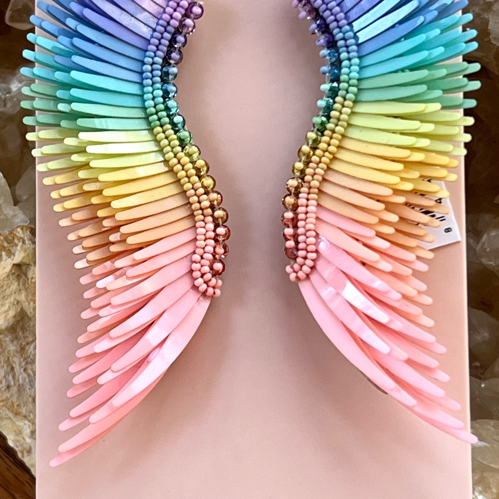 🌺🎉HP🎉🌺 NWT Mignonne Gavigan Madeline Earrings Rainbow Pastel - Picture 4 of 16